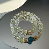 Natural Lemon Quartz & Aquamarine Healing Crystal Necklace