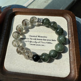 Green Phantom Quartz & Green Rutilated Quartz Bracelet for Spiritual Healing and Balance