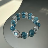 Natural Aquamarine & Magic Box Bracelet for Emotional Healing and Clarity
