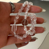 Natural Double Layer White Phantom Quartz Bracelet for Energy Cleansing and Spiritual Healing