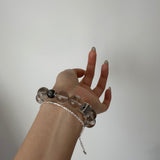 Large Diameter Smoky Quartz & White Phantom Quartz Magic Box Bracelet