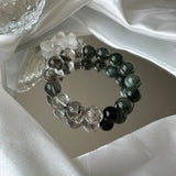 Green Phantom Quartz & Green Rutilated Quartz Bracelet for Spiritual Healing and Balance