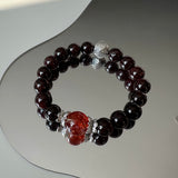 Garnet & Strawberry Quartz Bracelet for Emotional Healing and Spiritual Growth