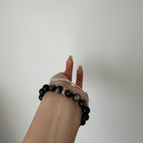 Silver Obsidian & Green Phantom Quartz Healing Bracelet