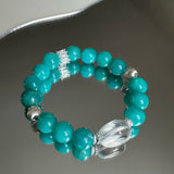 Amazonite & Clear Quartz Bracelet for Spiritual Healing and Emotional Balance