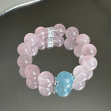 Rose Quartz & Aquamarine Bracelet for Love, Emotional Healing, and Clarity