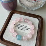 Rose Quartz & Aquamarine Bracelet for Love, Emotional Healing, and Clarity