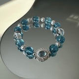 Natural Aquamarine & Magic Box Bracelet for Emotional Healing and Clarity
