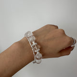 Natural White Phantom Quartz Bracelet for Spiritual Healing and Energy Cleansing