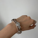 Large Diameter Smoky Quartz & White Phantom Quartz Magic Box Bracelet